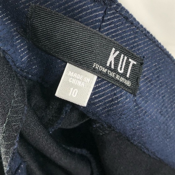 Kut From the Kloth Navy Blue Straight Leg Textured Dress Pants 10 - Picture 4 of 4